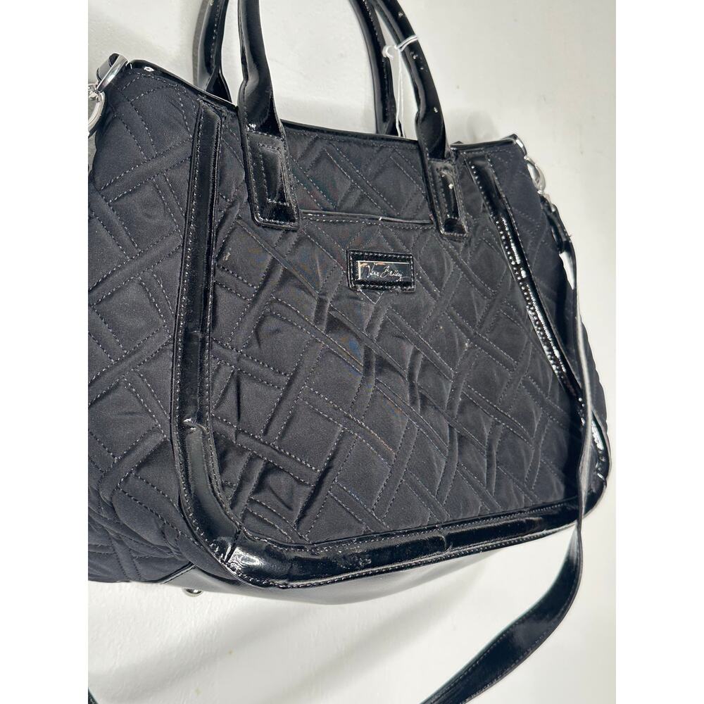 VERA BRADLEY Black Espresso Trimmed Trapeze Quilted Crossbody Top Handle Purse - Picture 3 of 16